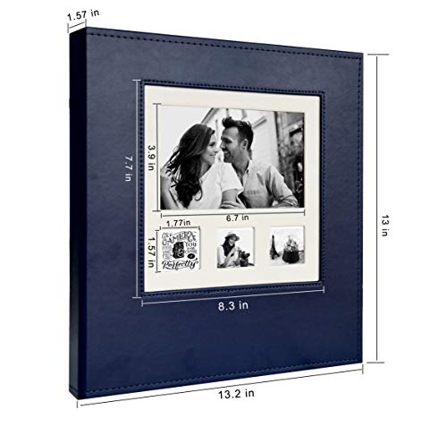 Zoview Art Magnetic Self-Stick Page Photo Album with Leather Cover for Wedding or Family, Hand Made DIY Albums Holds 3X5, 4X6, 5X7, 6X8,8X10 Photos (Blue, Large) - Thumbnail 3