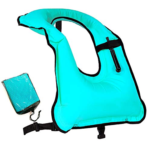 Faxpot Men/ Women Adult Inflatable Life Jacket Snorkel Vest For Swimming Safety