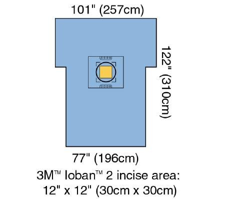 Alimed Obstetrics / Gynecology Drape 3m Steri-drape Cesarean-section Drape with Incise Pouch 77 W X 115 L Inch Sterile