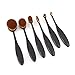 OrliverHL 6Pcs Professional Oval Toothbrush Foundation Contour Powder Blush Conceler Eyeliner Blending Brushes Set