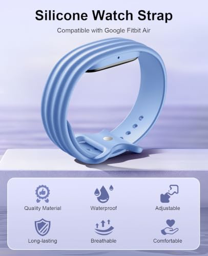 TiMOVO Replacement Bands Compatible with Google Fitbit Air 5 Pieces, Silicone Soft Breathable Sports Straps for Women Men, Size S/L