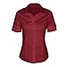 SUNNOW Womens Tailored Short Sleeve Basic Simple Button-down Shirt with Stretch