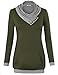 Fashion Tops for women,Timeson Long Sleeve Button Cowl Neck Pullover Kangaroo Pocket Knitted Sweatshirt Olive XXL