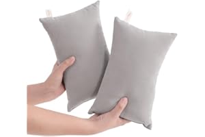 organictune 2 Pack Tiny Pillows 11x7 Inches, Soft Down Alternative Microfiber Pillows for Sleeping, Nap, Travel, Pets, Machine Washable, Light Grey