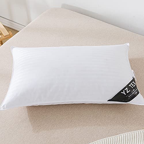 YZTEX 2 Pack Goose Feather and Down Pillows 100% Cotton Shell Soft Hotel Quality Pillows(40% Down)