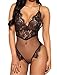 Aranmei Sexy Teddy Lingerie for Women One Piece Lace Bodysuit Underwear X-Large Black