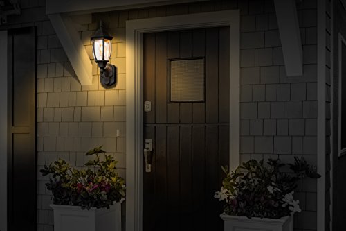 Heath Zenith HZ-4192-BK Six-Sided Die-Cast Aluminum Lantern, Black with Beveled Glass