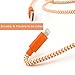 iPhone 5S Charger, 6 Ft iPhone 6S Charger F-color Apple Certified Nylon Braided Lightning to USB Cable for iPhone 6S 6 Plus 5S 5C 5 iPhone SE, iPad Air 2 Mini 2 3 4 iPad Pro iPod Touch 5 Orange