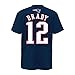 Outerstuff NFL Youth 8-20 Performance Mainliner Team Color Player Name and Number T-Shirt (X-Large 18/20, Tom Brady)
