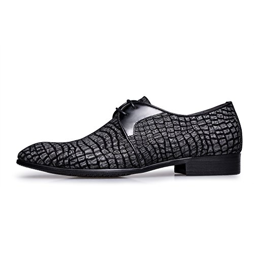 ZRO Men's Pointed Toe Suede Leather Dress Shoes Casual Oxford BLACK US