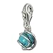 SilberDream Charm turquoise ball in silvercage925 Sterling Silver Pendant Lobster Clasp FC250T