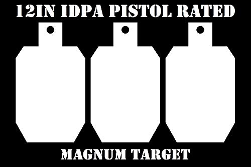 12in.Tall IDPA/ISPC Pistol Targets - 3/8in. Steel Targets - 3pc. Metal Plate Set