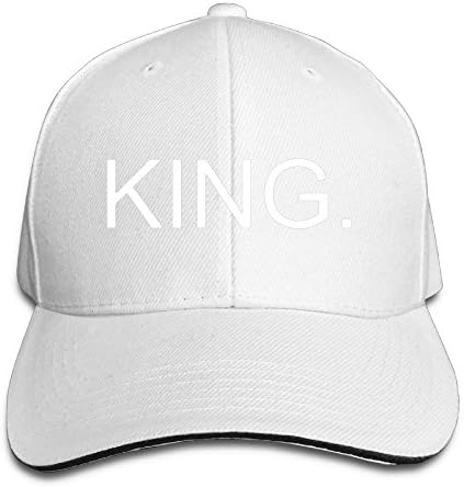 UanQ Geek Unisex-Adult KING Baseball Hats Caps White