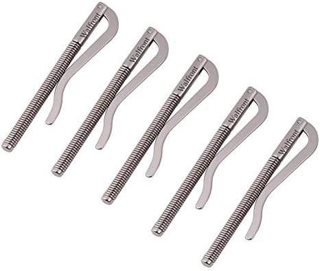 Leopacat 5Pcs Spring Money Clip,2.9in/7.5cm Bar Nickel Plate