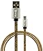 Bastex Snake Skin Rugged Heavy Duty Durable High Speed USB 2.0 Micro USB Charger Cable (2.6 ft) for Galaxy S7 / S7 Edge S6 S5 Note 5 LG G4 and other devices - Gold