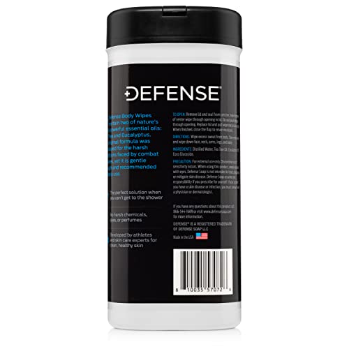 Defense Soap Tea Tree Body Wipes (40 Count) Designed by Wrestlers, Intended for Skin Cleansing