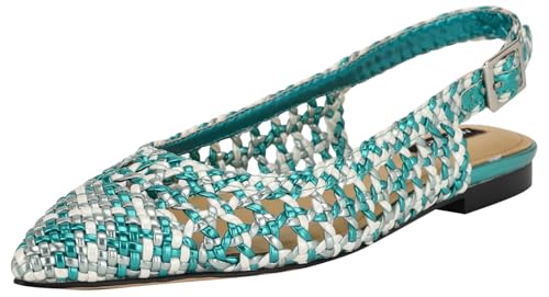 Nine West Women’s Soel Flat, Green Multi 310, 10