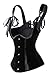 Camellias Steel Boned Underbust Velvet Princess Corset vest Waist Training Cincher, SZ1918-Black2-M