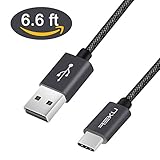 USB Type C Cable NXET High-Speed Data & Charging 2.0 USB Cable[6ft] for Samsung Galaxy S8, S8+, MacBook, Google Pixel, Nexus 6P, LG V20 G5, HTC 10,Nintendo Switch etc-Black