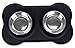 INTERNET'S BEST Bone Dog Bowl Set - Double Stainless Steel Food and Water Bowls with Non-Slip Silicone Stand - No Spill Pet Feeding Station - Durable Dog Dish Holder Set - Small, Black