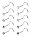ORAZIO 4Pcs 20G Stainless Steel Nose Rings Studs Piercing Ear Body Piercing 1.5mm 2mm 2.5mm 3mm (E:10Pcs (20G,Silver-Tone))