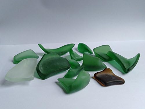 12 pcs Beach Sea Glass, Assorted Bottle Bottom for Art Decor Craft DIY Pack by JCT ECO