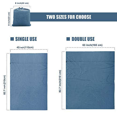 Sleeping Bag Liner Travel Camping Sheet Lightweight Breathable Cotton