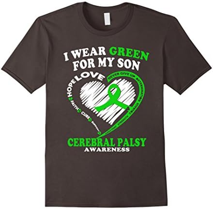 Men's Cerebral Palsy Shirt For Dad/Mom - I Wear Green For My Son XL Asphalt
