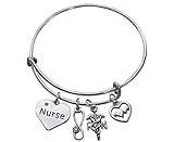 Nurse Bracelet, Nurse Charm Bracelet, Nurse Bangle- Makes Perfect Nurse Gifts
