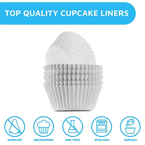 MontoPack Mini White Cupcake Liners 500 Paper Baking Cups