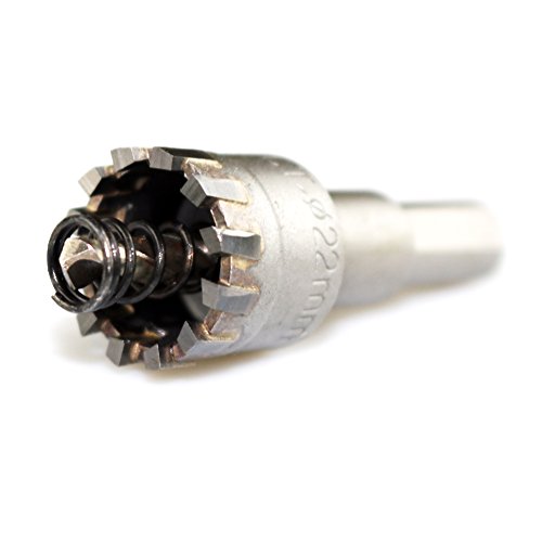 Meccion TCT Carbide Tips Metal Hole Saw Drill Bit, 3/8 Inch Shank Heavy Duty Multi-tooth Cutter for Sheet Metal, Alloy, Stainless Steel, iron, Wood (7/8"(22mm))