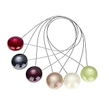 EleCharm 1 Pair Round Shape Window Curtain Tieback Magnetic Curtain Buckle Clamp (Beige)