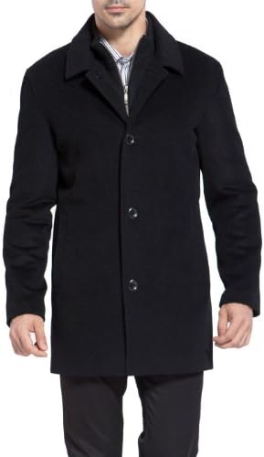 Cole Haan Signature Men's Wool Melton Coat with Nylon Bib