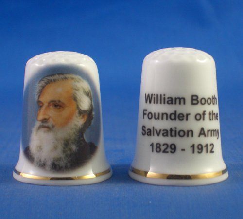 Porcelain China Collectable Thimble - William Booth Founder of the Salvation Army -- Free Gift Box