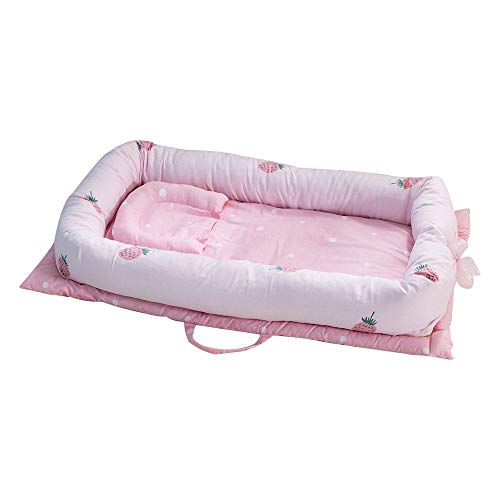 AOLVO Snuggle Nest Baby Lounger, 100% Cotton Nest Newborn Portable Crib, Breathable and...