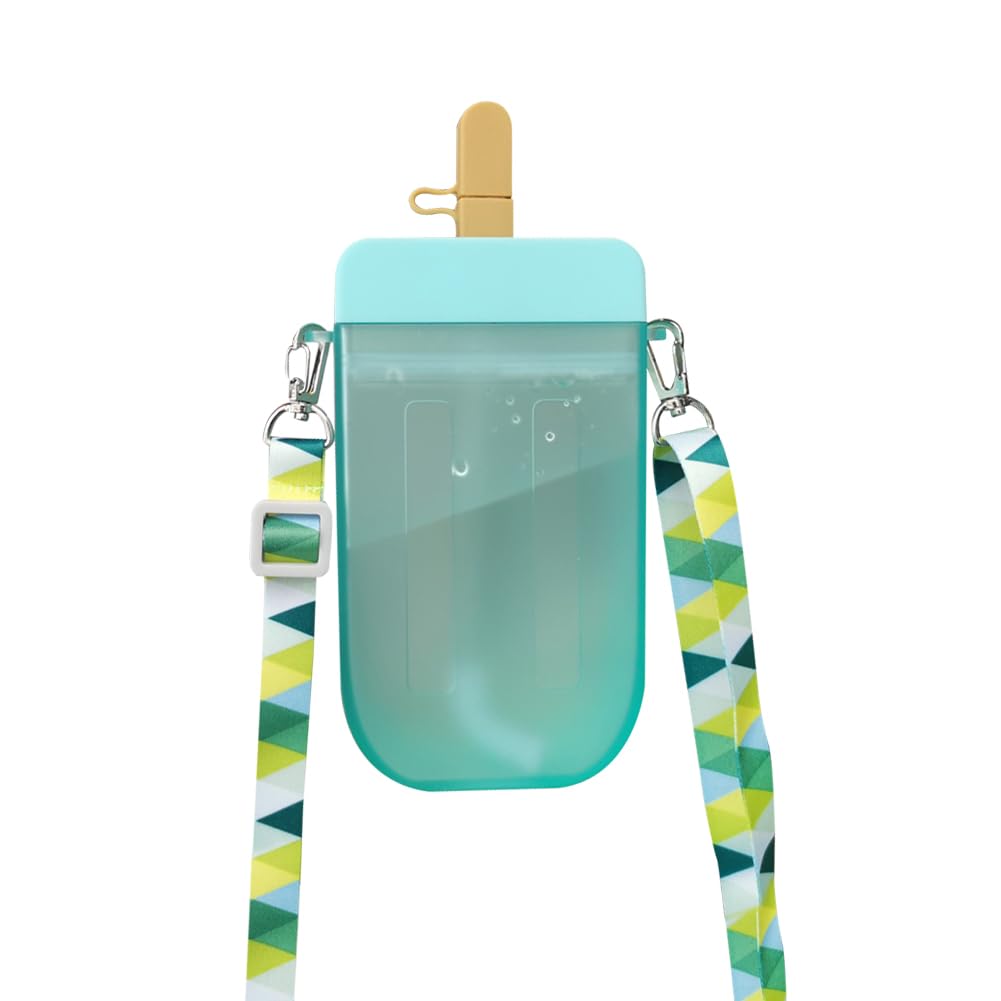 Uposao 300ml Cute Straw Cup New Plastic Popsicle Shape Water Bottle BPA Free Transparent Juice Drinking Cup Suitable for Adult &Children