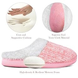 shoeslocker Slippers for Women Memory Foam Fuzzy