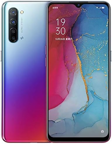 Original Oppo Reno 3 5G Mobile Phone 8G+128GB 6.4" AMOLED Android 10 Mediatek 1000L 64.0MP 5 Cameras VOOC 4.0 Screen Fingerprint OTG NFC Support Google by-（Real Star Technology） (Purple 8+128G)