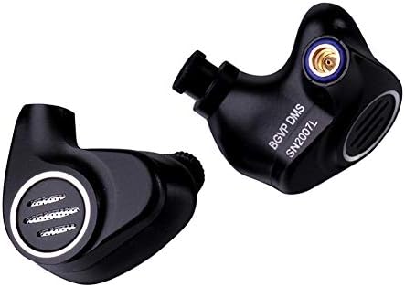 obiqngwi BGVP DMS 1DD+6BA Ear Hook HiFi Sound Quad Moving Coil HiFi Detachable Earphones Ear Hook Headset - Black