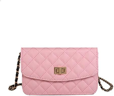 LBOJA Fashion Solid Color Faux Leather Rhombus Lines Woman Shoulder Crossbody Bag