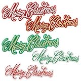 Merry Christmas Script Cake Toppers - 12 Count