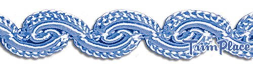 LT. BLUE 1/2 INCH RAYON SNAIL BRAID 18 Yards