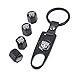 INCART Universal Steel (4pcs) Car Tire Valve Stem Air Caps Cover + (1pcs) Keychain Transformers Autobots Fashion Black