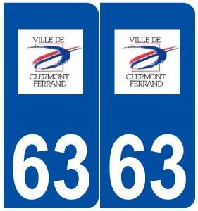 63 Clermont Ferrand Logo Autocollant Plaque Stickers Ville Angles Arrondis Amazon Fr Fournitures De Bureau