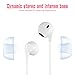 Headphones with Microphone [2 Pack] Premium Earbuds Stereo Earphones and Noise Isolating Headset for Apple iPhone iPod iPad Samsung Galaxy and More Android Smartphones - White