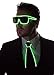 Neon Nightlife Green Frame/Tinted Single Lens Tron Style Light Up Glasses
