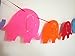 E&L Elephant Pal Party Themed Decorations Kit, Birthday Party Supplies, Elephant Party Favors,Birthday Party Banner, Set of 8 Pieces Colorful Elephant Flags