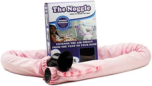 The Noggle- Extend Air Conditioning or Heat from Your Car’s Front Vents to your Kids in the Back Seat Instantly (10ft, Powder Pink), Keep your Children Comfortable when Traveling in Any Weather