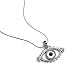 925 Oxidized Sterling Silver Evil Eye Lucky Eye Hamsa Protection Amulet Pendant Necklace, 18