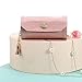 Vlando Small Travel Jewelry Roll Organizer, Leather Jewelry Holder Pouch for Daily Jewelry Storage and Carrying, Pink